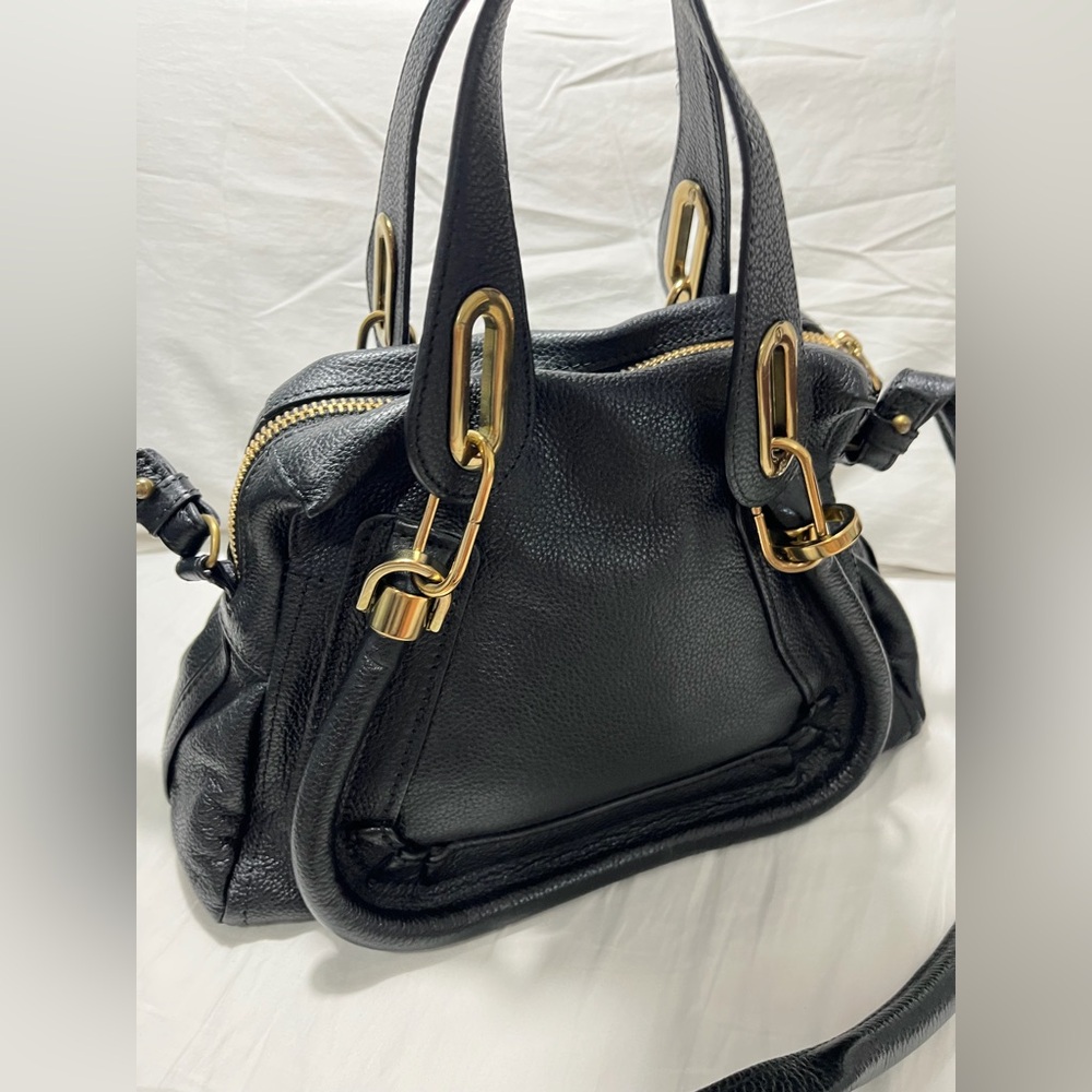 Chloe Paraty Black Satchel Bag with Gold Hardware - Picture 5 of 9